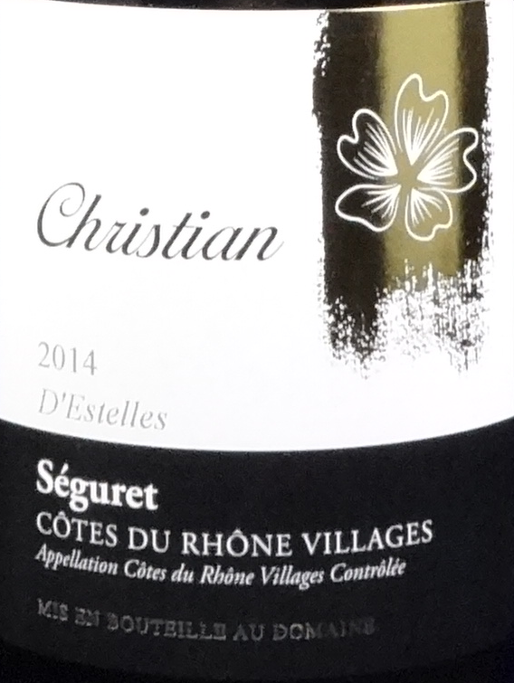 Domaine Christian D\'Estelles  Côtes du Rhône Villages Séguret  2014/15
