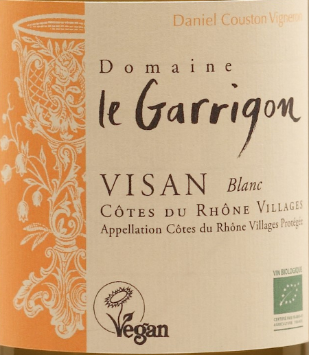 Le Garrigon Cotes du Rhone Villages Blanc Bio 2019